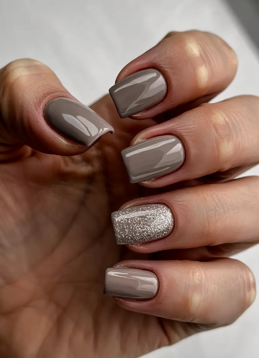simple winter nails 2025-2026 Mocha Shine Neutral