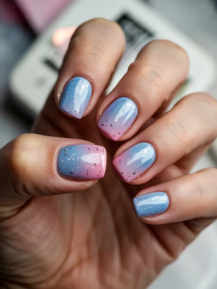 simple winter nails 2025-2026 frosty pastel ombre