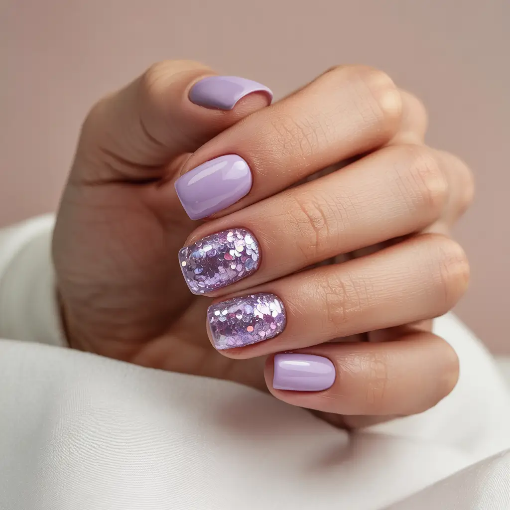simple winter nails 2025-2026 soft lilac shimmer