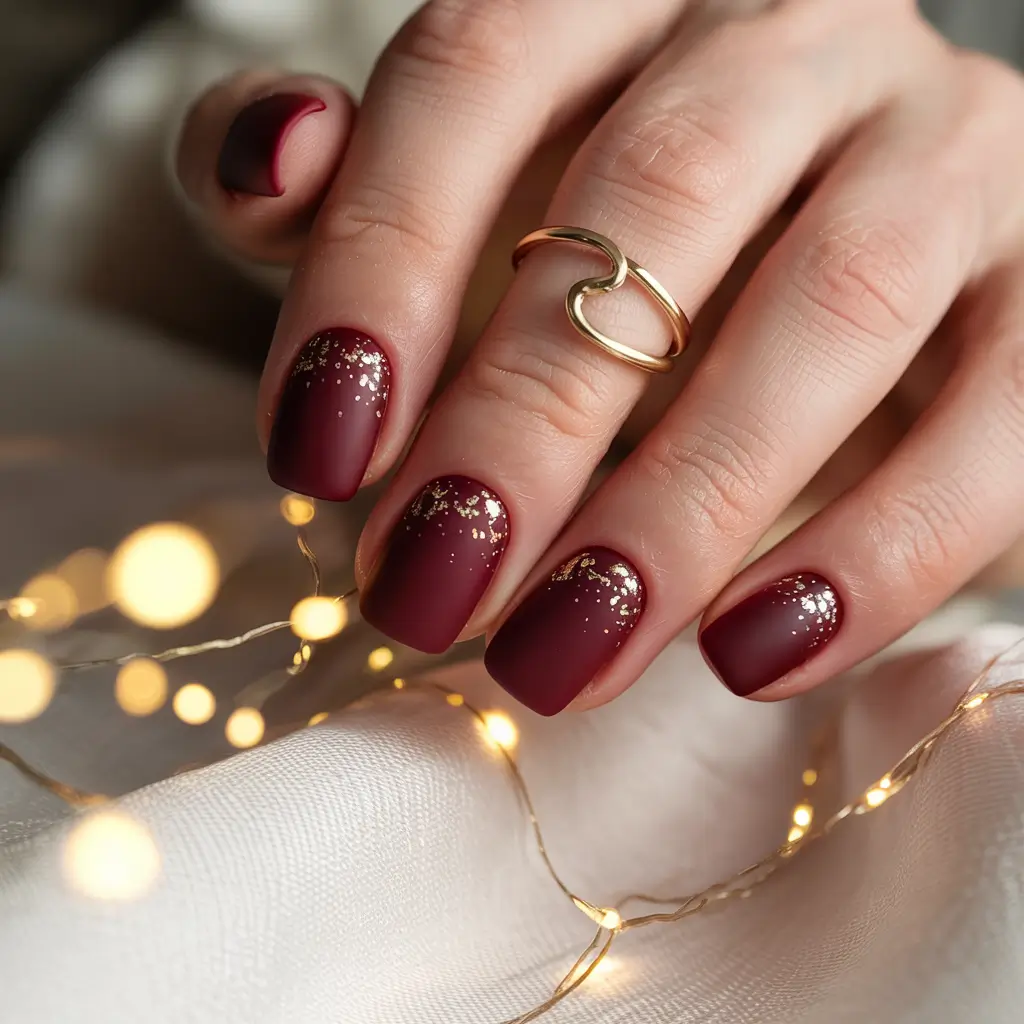 simple winter nails 2025-2026 velvet burgundy magic