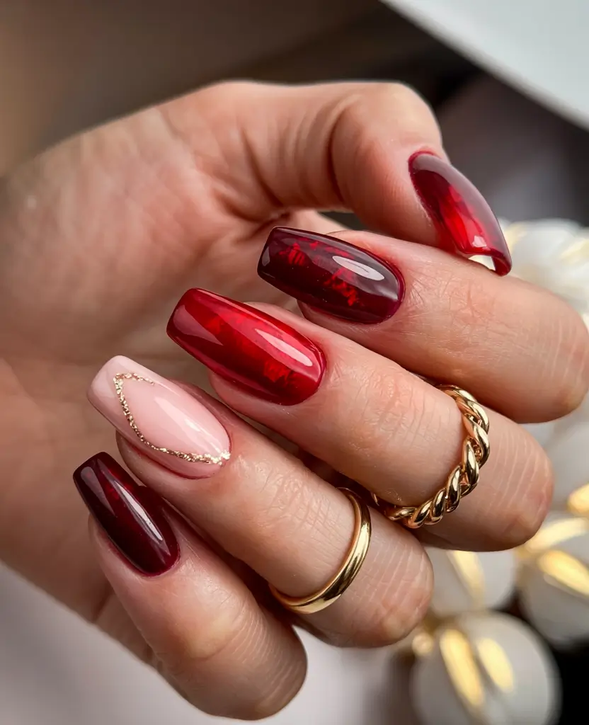 simple winter nails 2025-2026 ruby glass allure