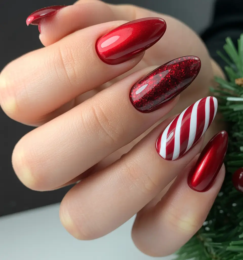 christmas nail designs red Red Velvet Candy Charm