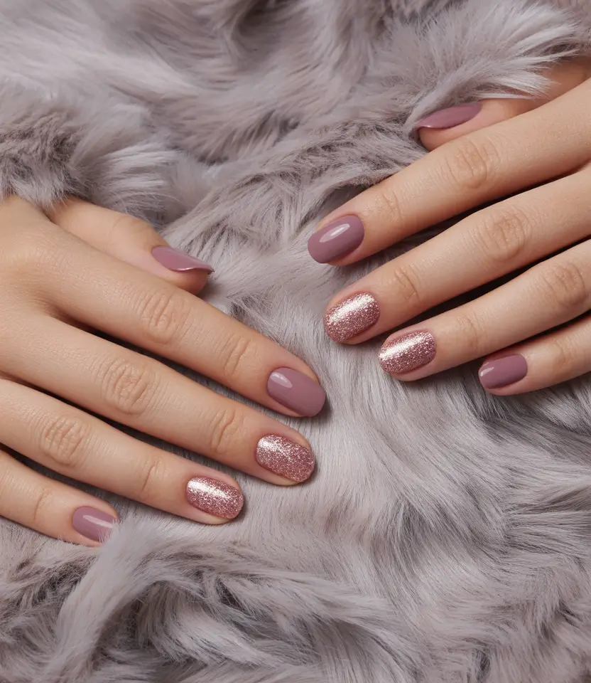 christmas nail designs rose Rose Cocoa Sparkle