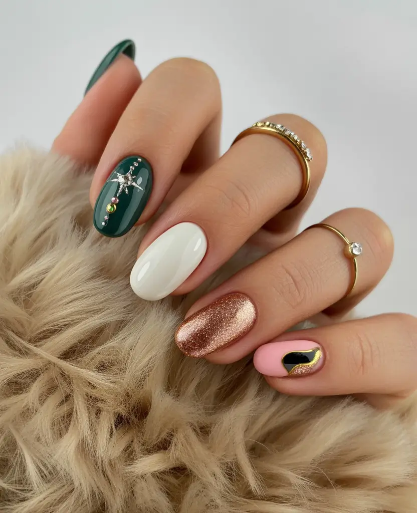 christmas nail designs holiday Festive Mix & Match