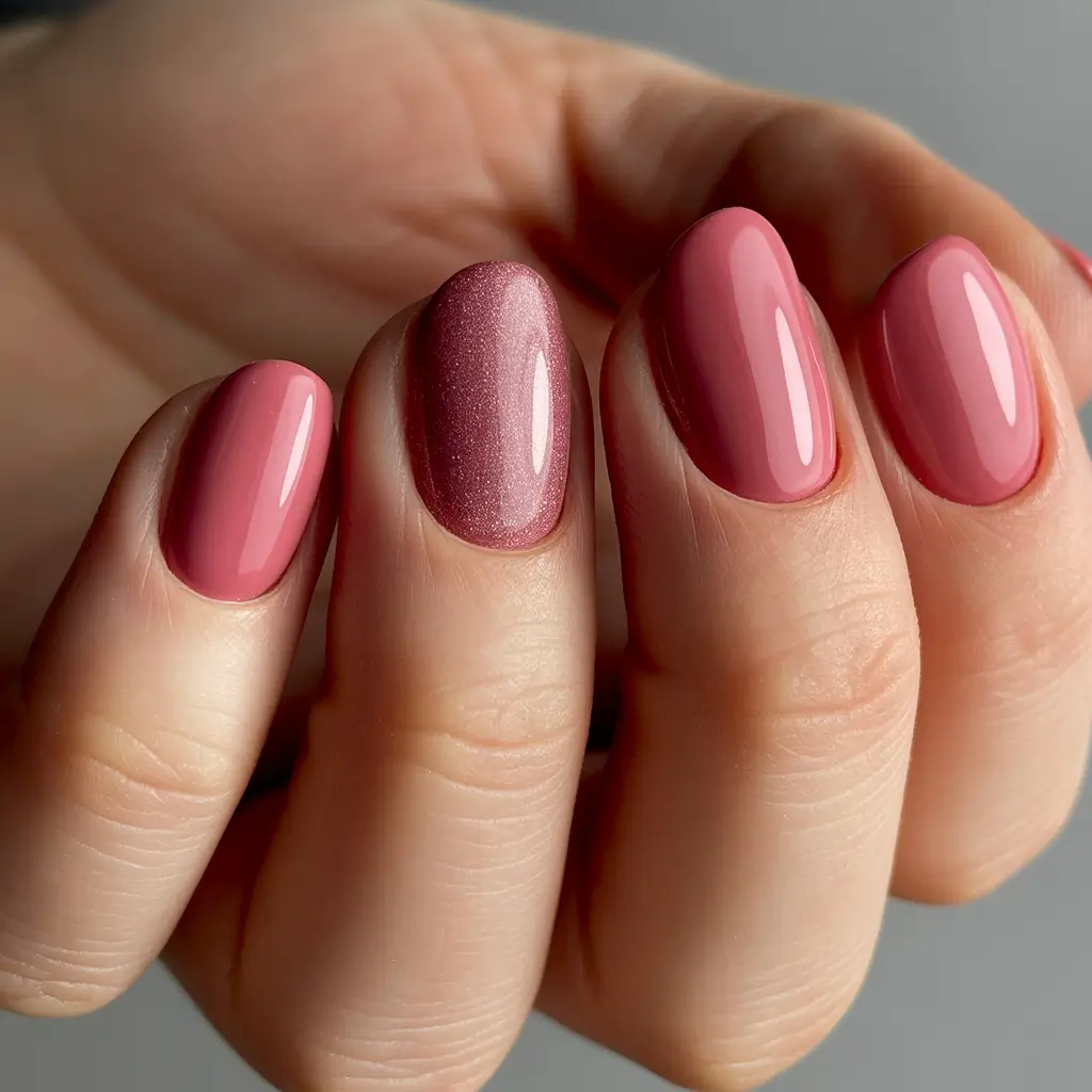 christmas nail designs Rosy Glow Elegance