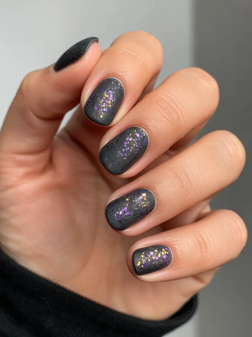 christmas nail designs black Midnight Spark Magic