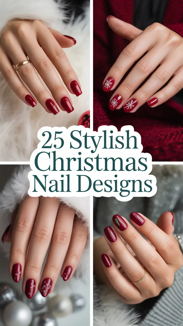 Stylish Christmas Nail Designs 2025: Elegant, Glittering & Easy Holiday Manicure Ideas