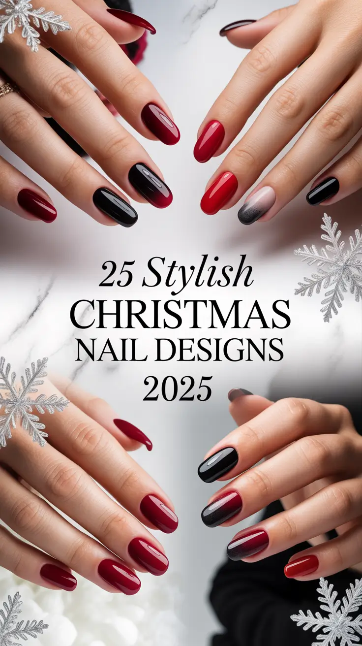 Stylish Christmas Nail Designs 2025: Elegant, Glittering & Easy Holiday Manicure Ideas