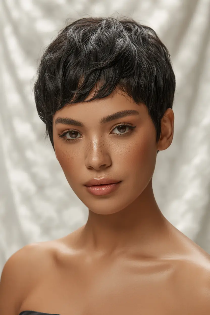 short winter haircuts for women Modern Textured Pixie