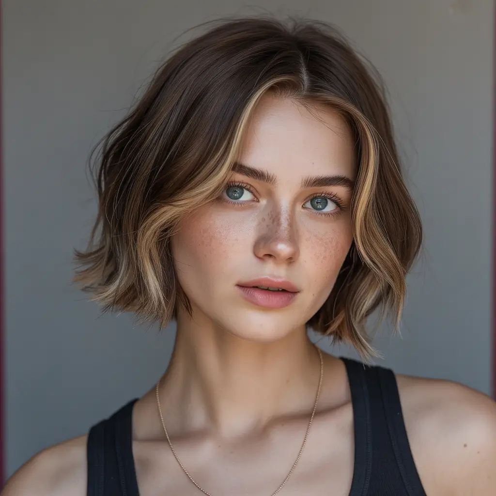 short winter haircuts for women Soft Volume Bob With Highlights