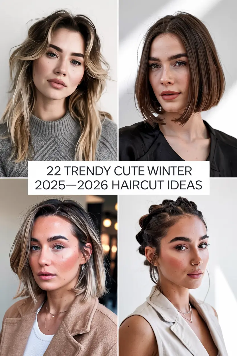 Trendy Cute Winter 2025–2026 Haircut Ideas for Women: Soft Bobs, Medium Layers & Long Hair Inspiration