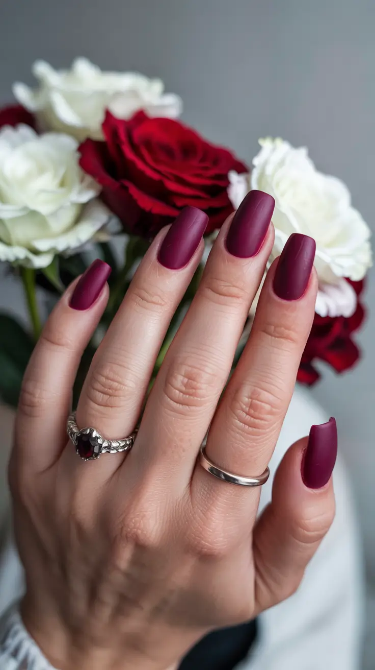 dark winter nail colors essie Velvet Merlot
