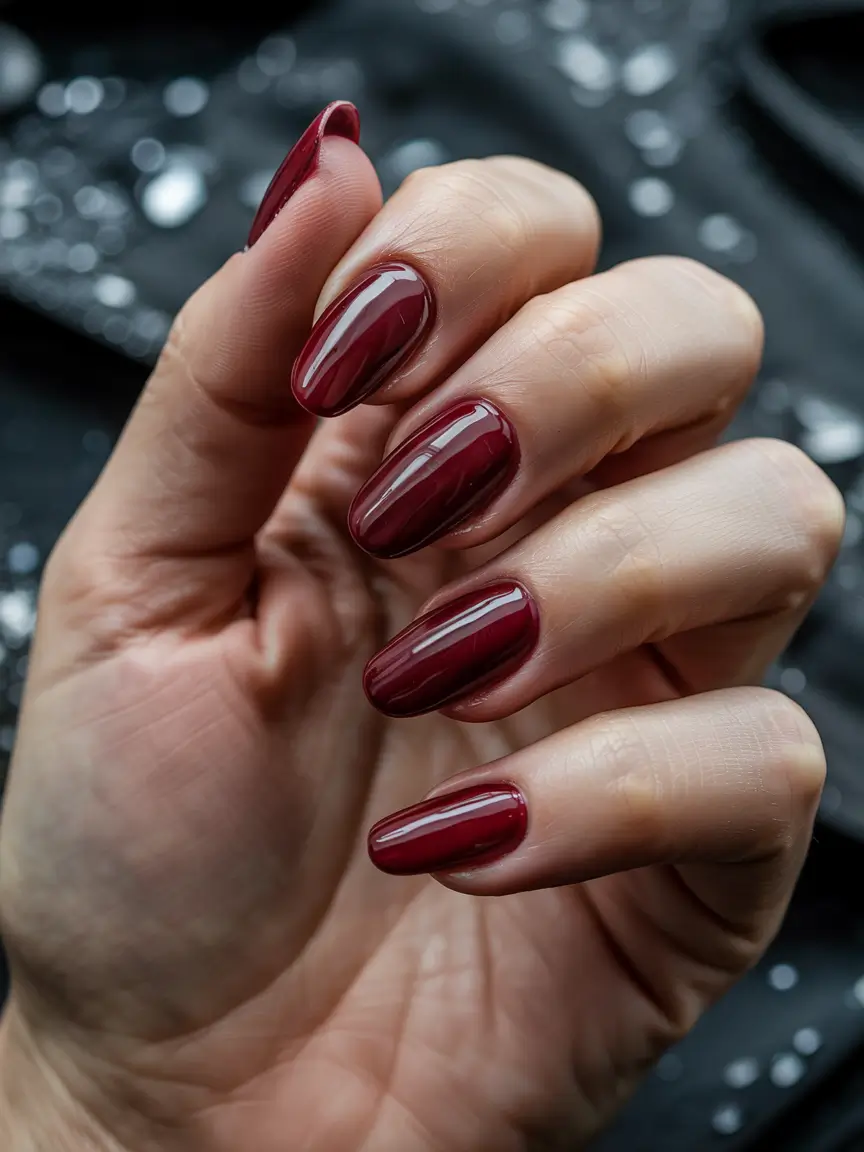 dark winter nail colors gel Velvet Cabernet