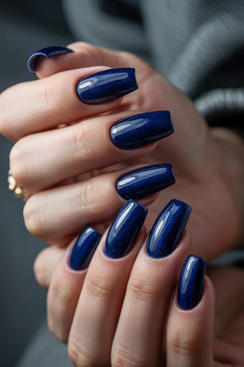 dark nail colors winter navy blue Midnight Blue Luxe