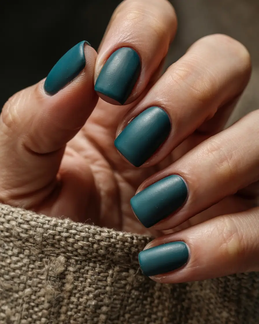 dark winter nail colors opi Velvet Forest Matte