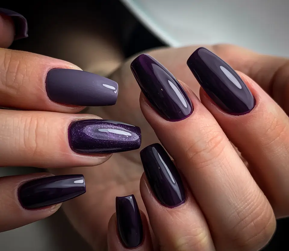 dark winter nail colors purple Plum Twilight