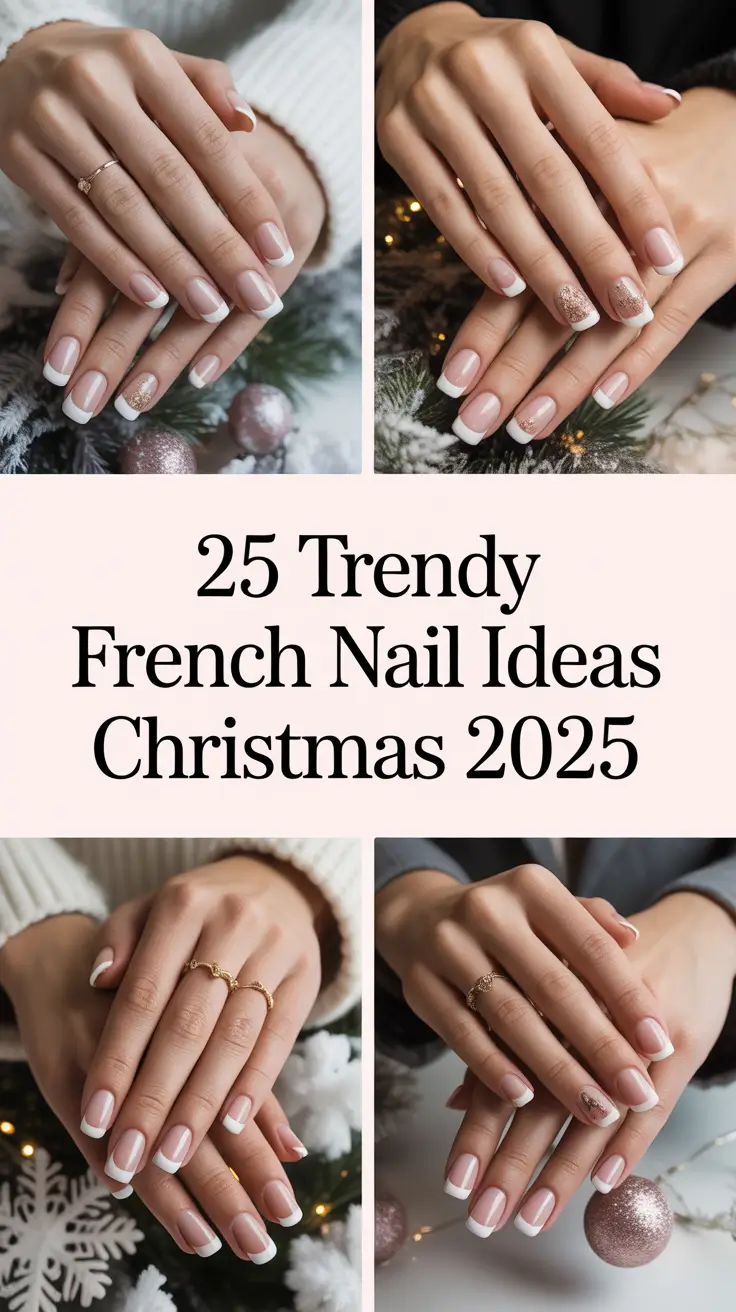 Trendy French Nail Ideas Christmas 2025: The Most Classy & Sparkling Holiday Designs