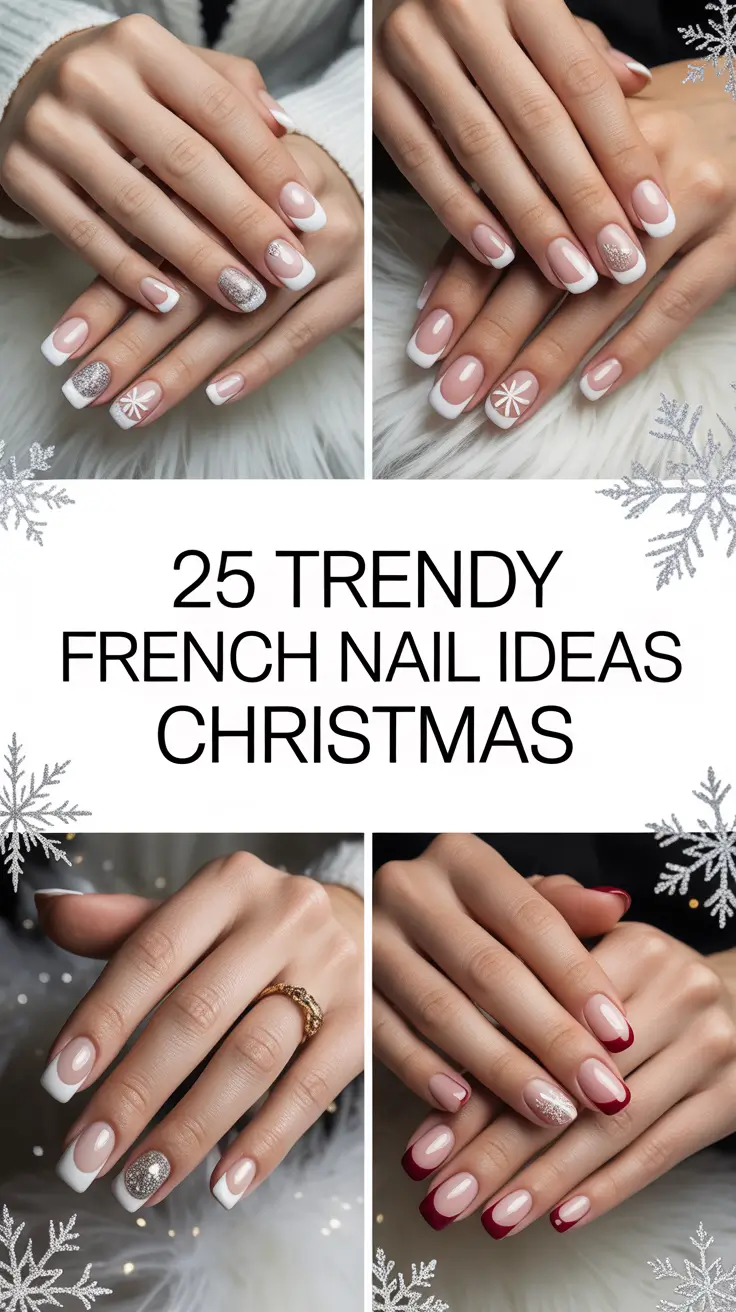 Trendy French Nail Ideas Christmas 2025: The Most Classy & Sparkling Holiday Designs