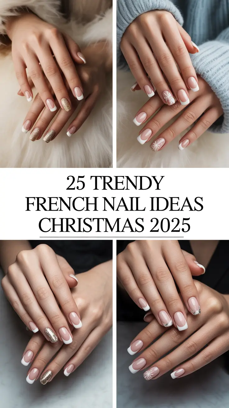 Trendy French Nail Ideas Christmas 2025: The Most Classy & Sparkling Holiday Designs