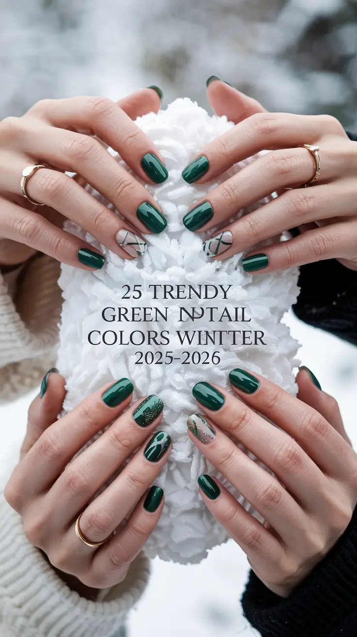Trendy Green Nail Colors Winter 2025–2026: Fresh Ideas, Designs & Inspo for Every Style