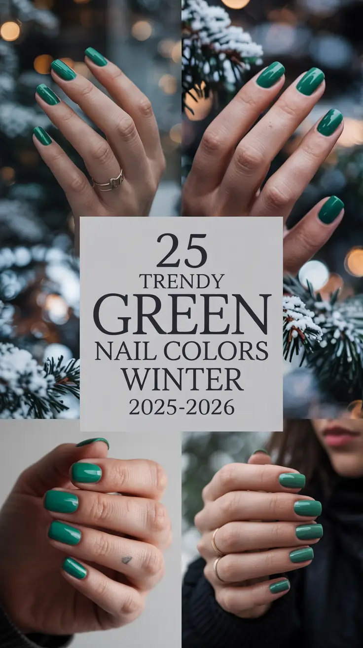 Trendy Green Nail Colors Winter 2025–2026: Fresh Ideas, Designs & Inspo for Every Style