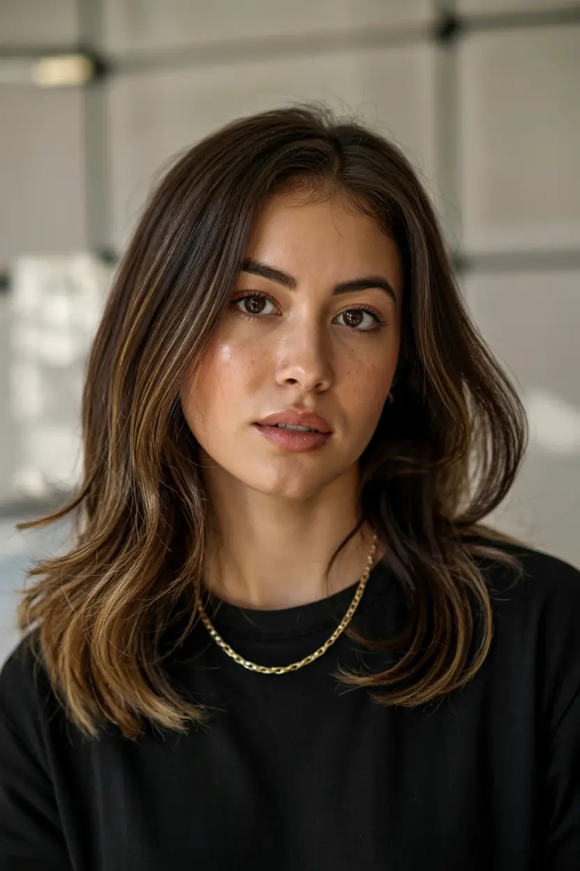 winter haircuts for round faces Soft Contour Layers with Lived-In Shine