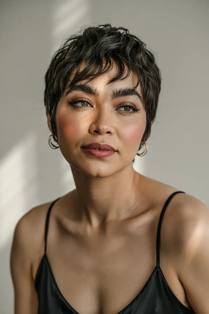 winter haircuts for round faces soft pixie with feminine texture