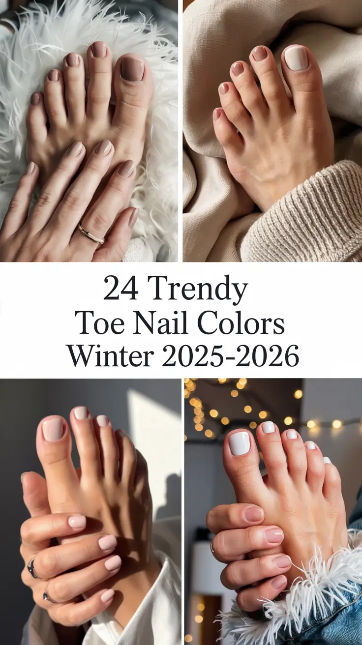 Trendy Toe Nail Colors Winter 2025–2026: Cute Shades, Elegant Designs & Pretty Polish Ideas