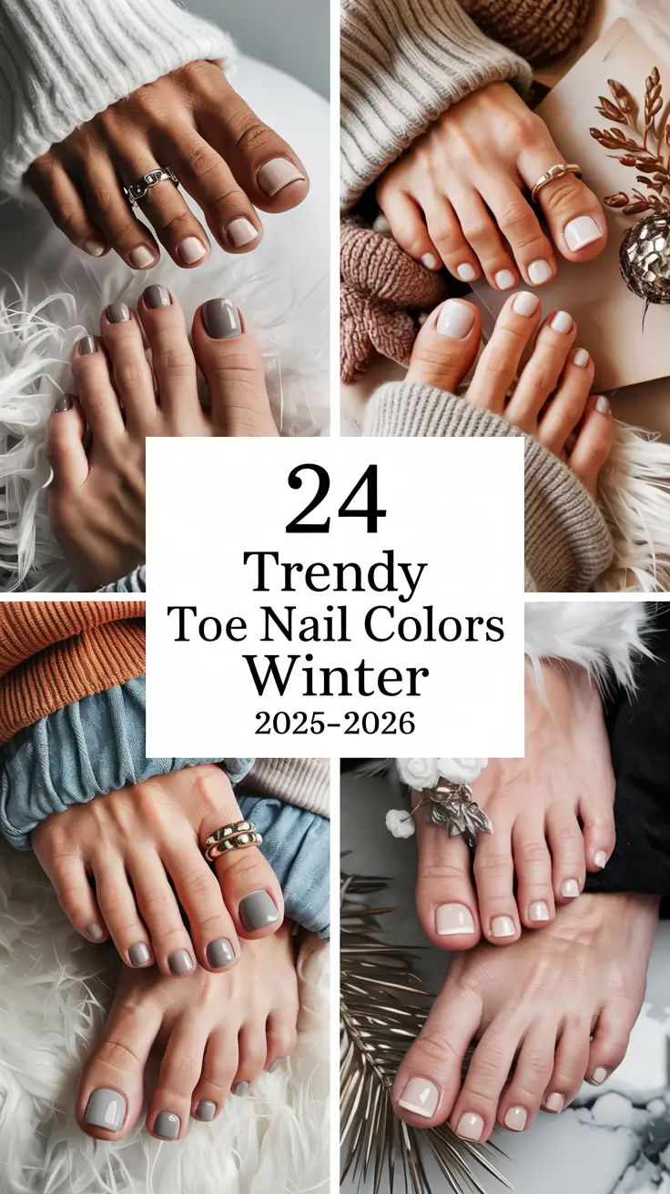 Trendy Toe Nail Colors Winter 2025–2026: Cute Shades, Elegant Designs & Pretty Polish Ideas