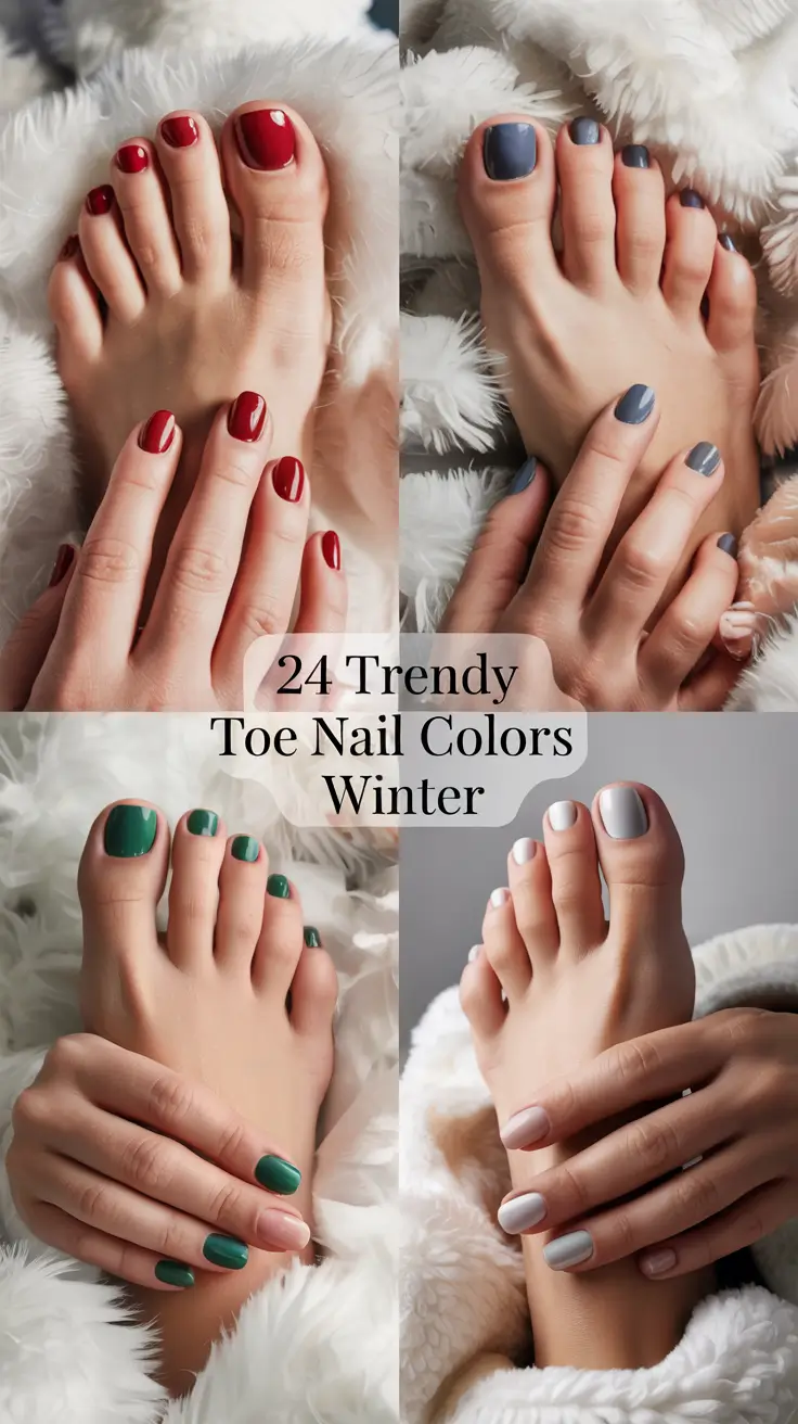 Trendy Toe Nail Colors Winter 2025–2026: Cute Shades, Elegant Designs & Pretty Polish Ideas