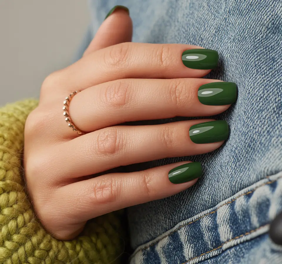 Trendy Winter Dip Nails 2025 2026 Emerald Calm