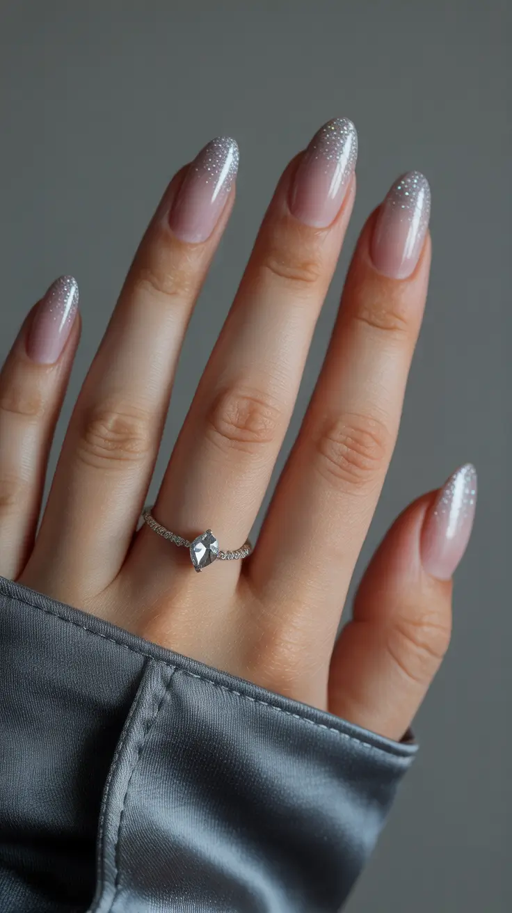 dip nail ideas almond Frosted Glow