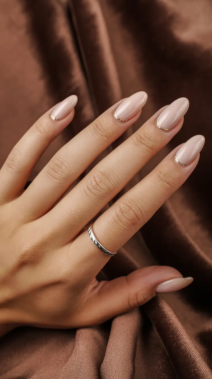 dip nail ideas almond Champagne Whisper