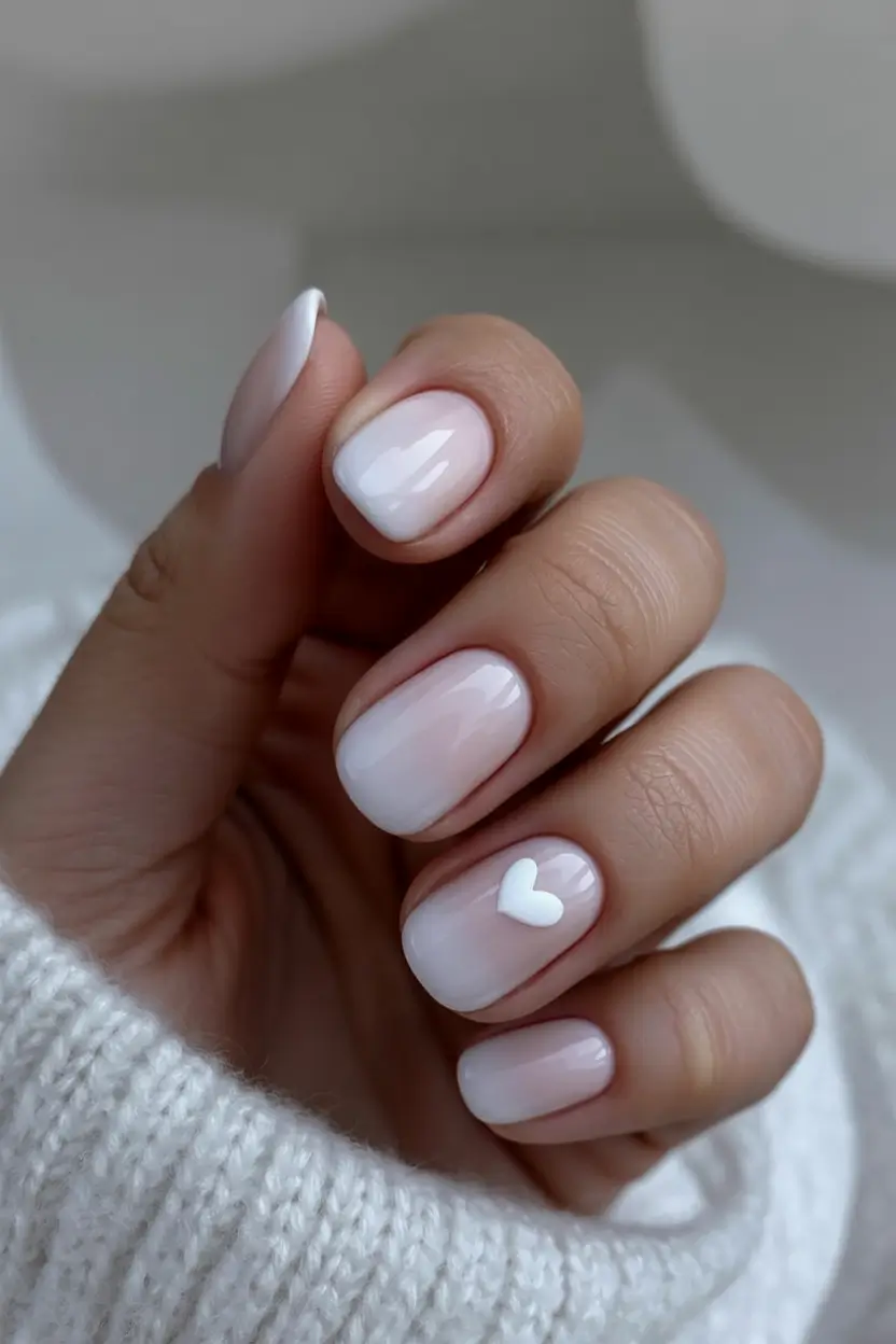 dip nail ideas short Soft Heart Ombre