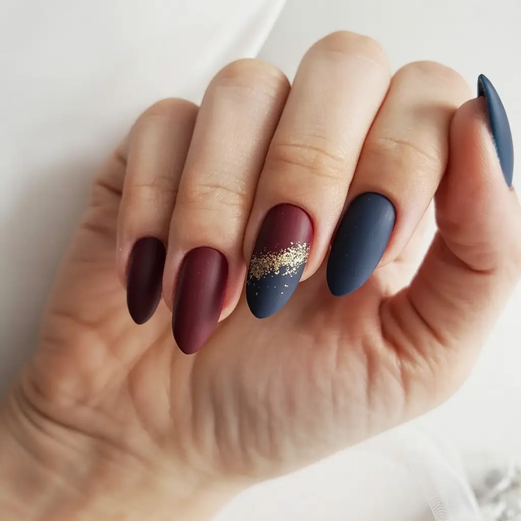 dip nail ideas winter Midnight Matte Glam