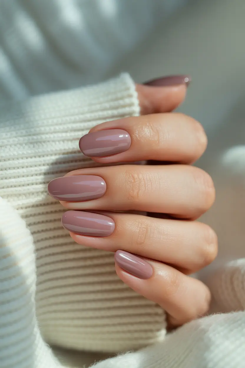 Trendy Winter Dip Nails 2025 2026 Muted Mauve Serenity