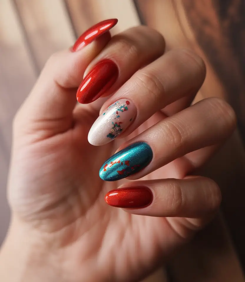 Trendy Winter Dip Nails 2025 2026 Festive Wonderland Mix