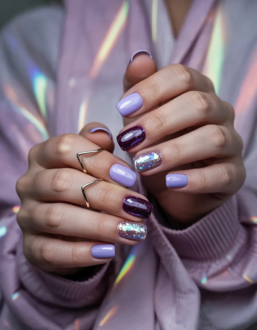 winter nails designs Lavender Frost Mix