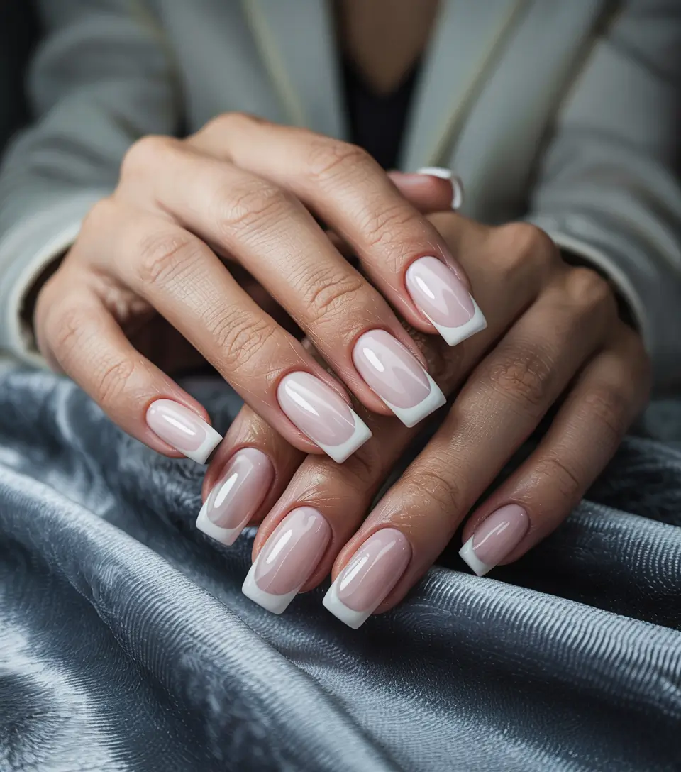 winter nails designs Classic French Revival