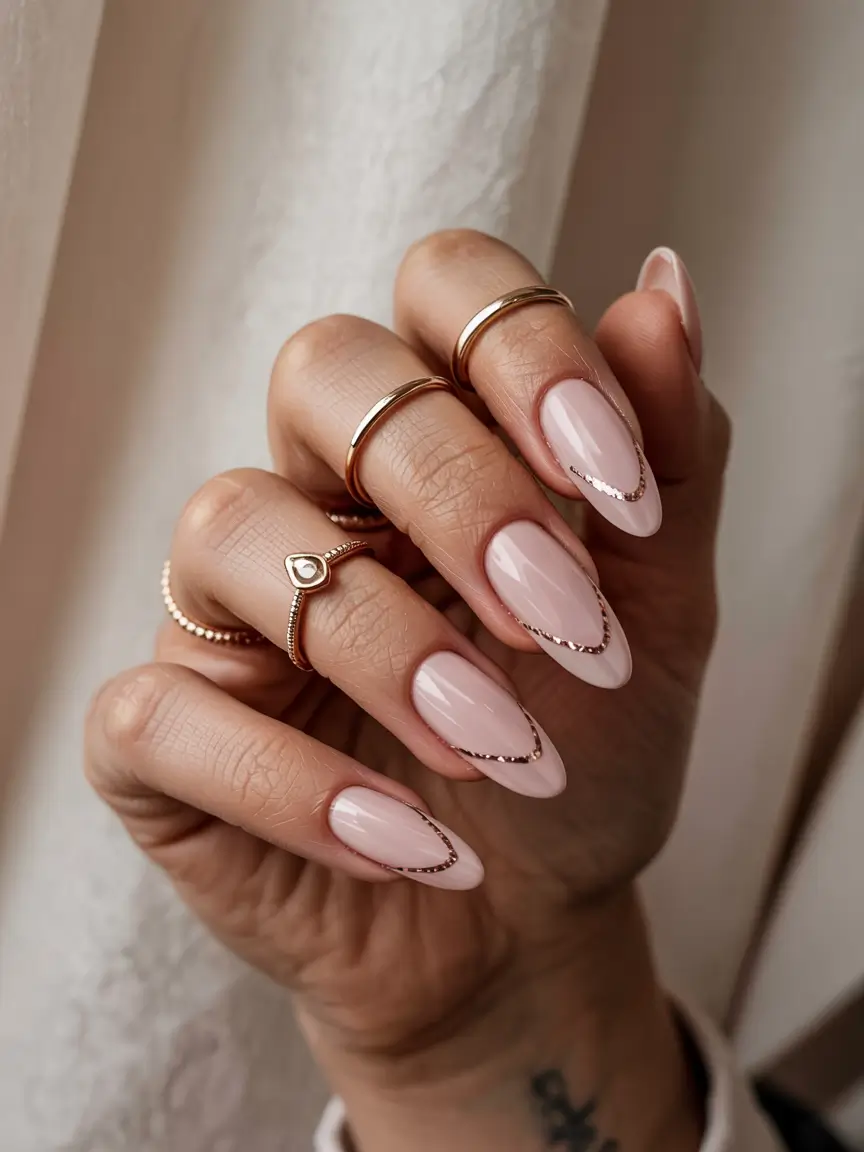 winter-nails-design-ideas-2025 Golden Minimalism