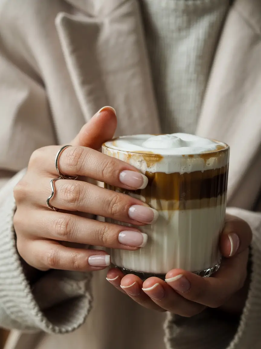 winter-nails-colors Cappuccino French