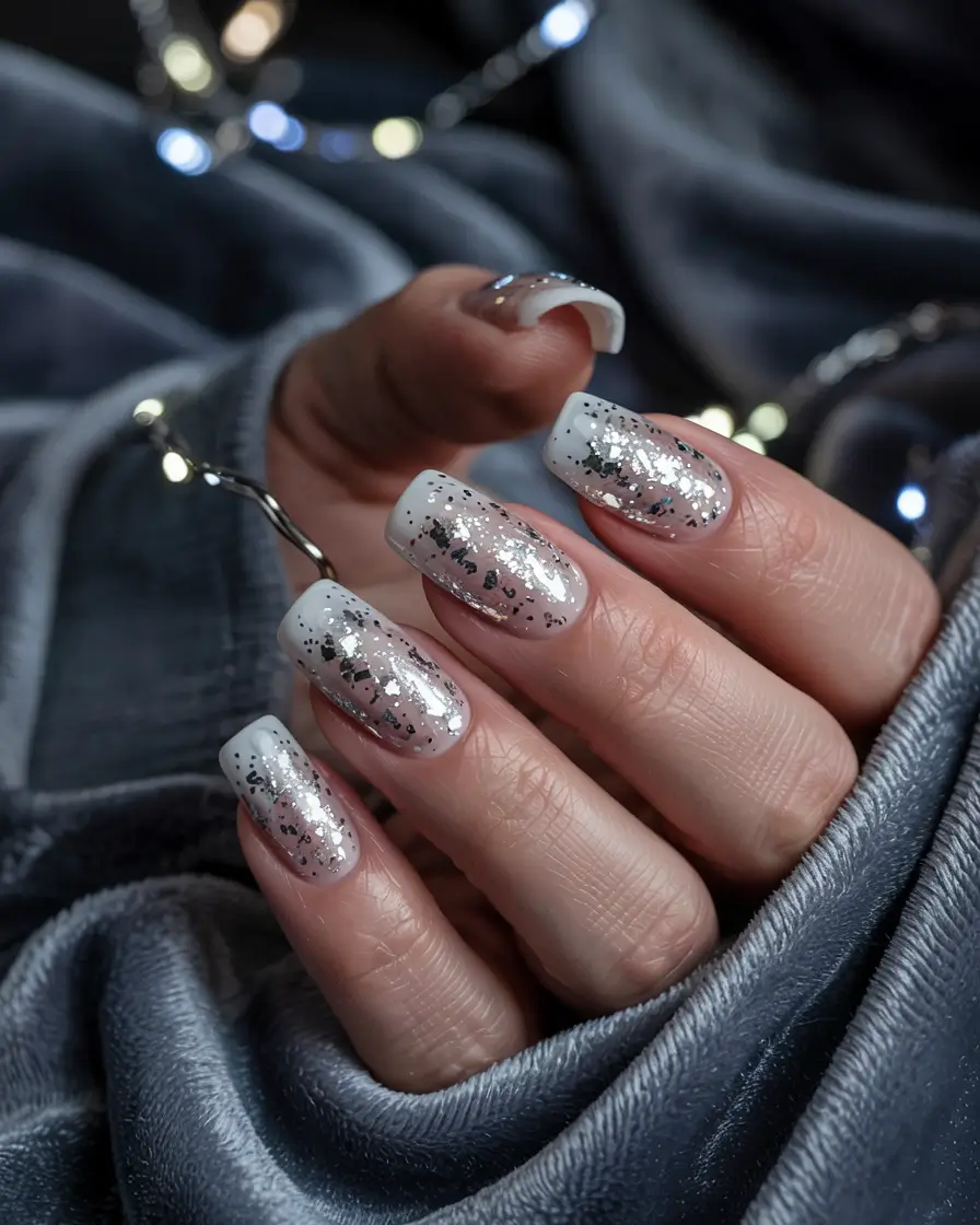 winter nails designs Silver Ice Storm