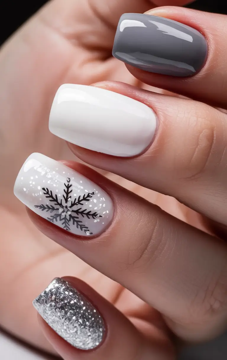 winter nails 2025 Silver Whisper