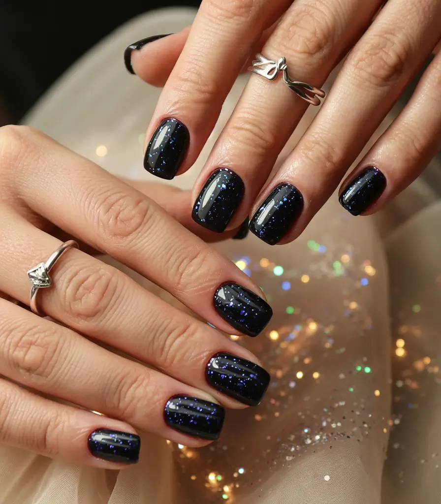 winter nails colors Starry Midnight