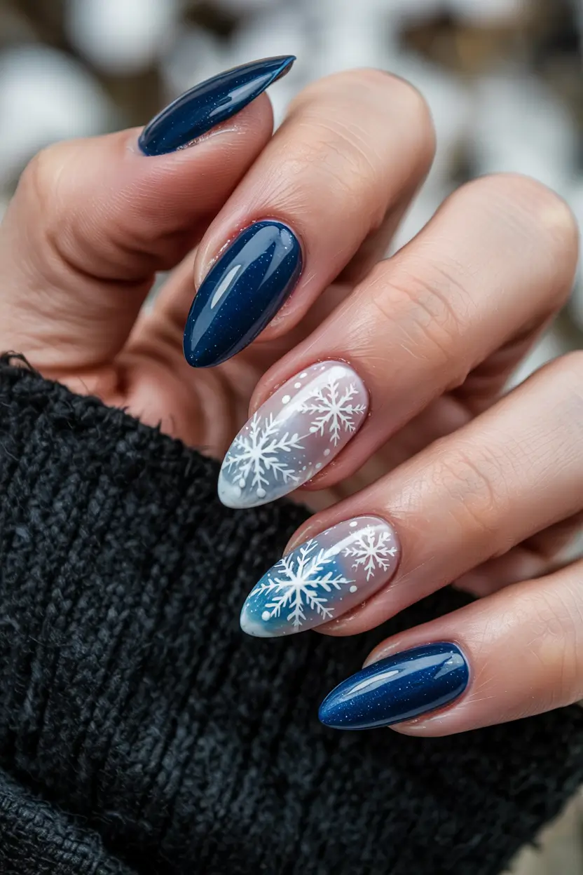 winter nails inspiration Blue Aurora