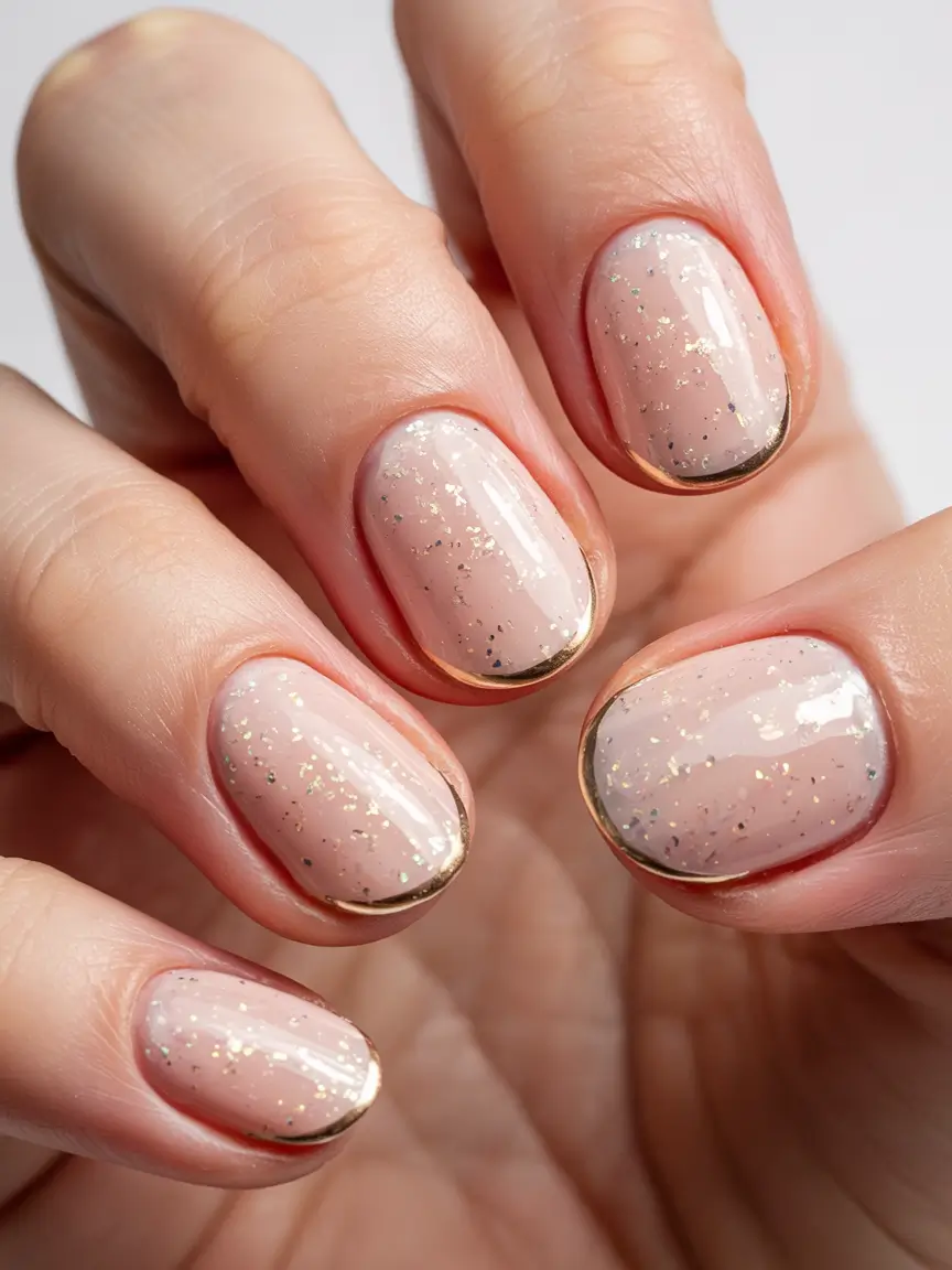 winter nails simple Golden Halo
