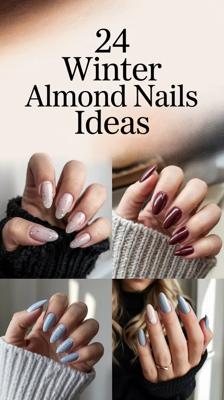 Winter Almond Nails Ideas 2025–2026: Classy, Cute & Cozy Designs to Try This Season
