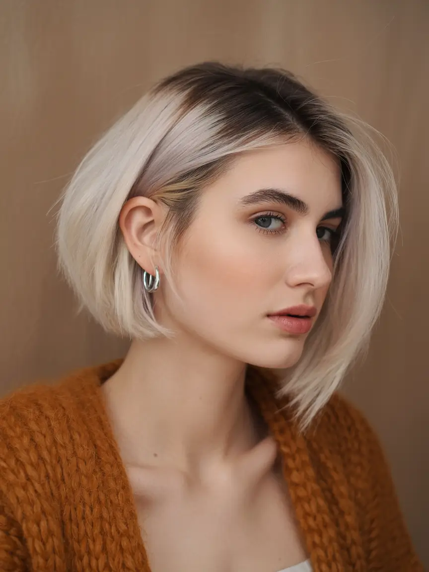 winter bob haircuts 2025 - 2026 Frosted Blonde Classic