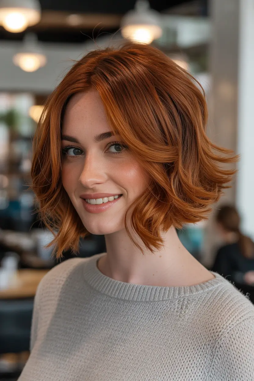 winter bob haircuts 2025 - 2026 Copper Glow Bob