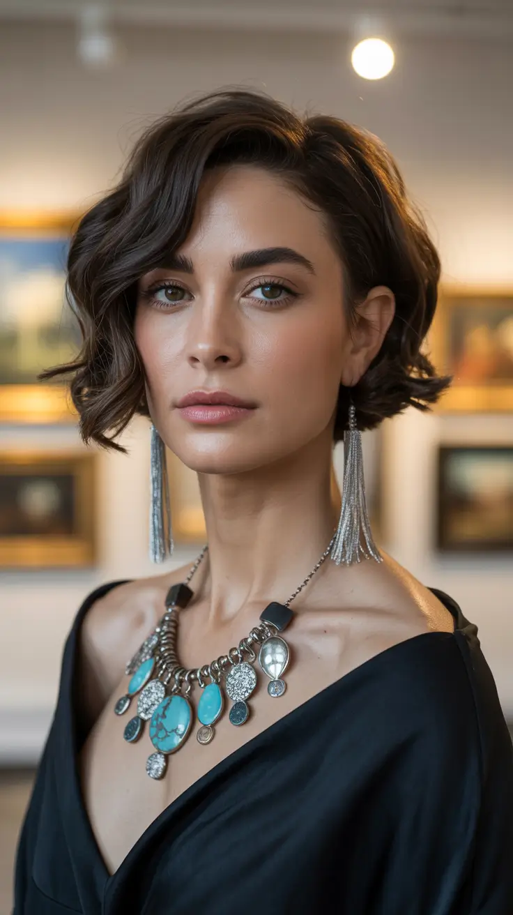 winter bob haircuts 2025 - 2026 Curly Bob with Glossy Definition